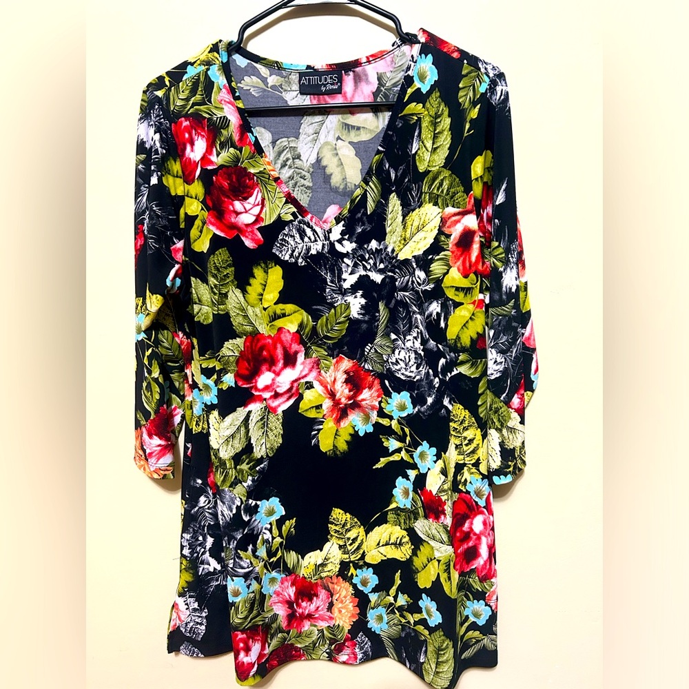 Floral tunic Attitudes by Renee sz XL